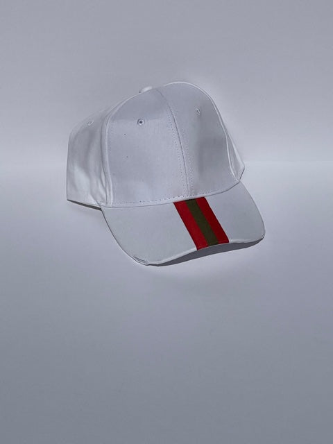 boardwalk baseball cap white/red olive red stripe